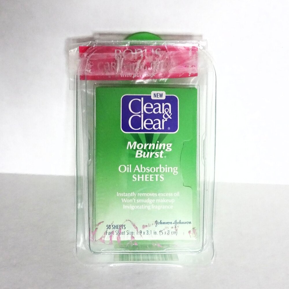Clean & Clear Morning Burst Oil Absorbing Paper Sheets w Carrying Case Oily Skin